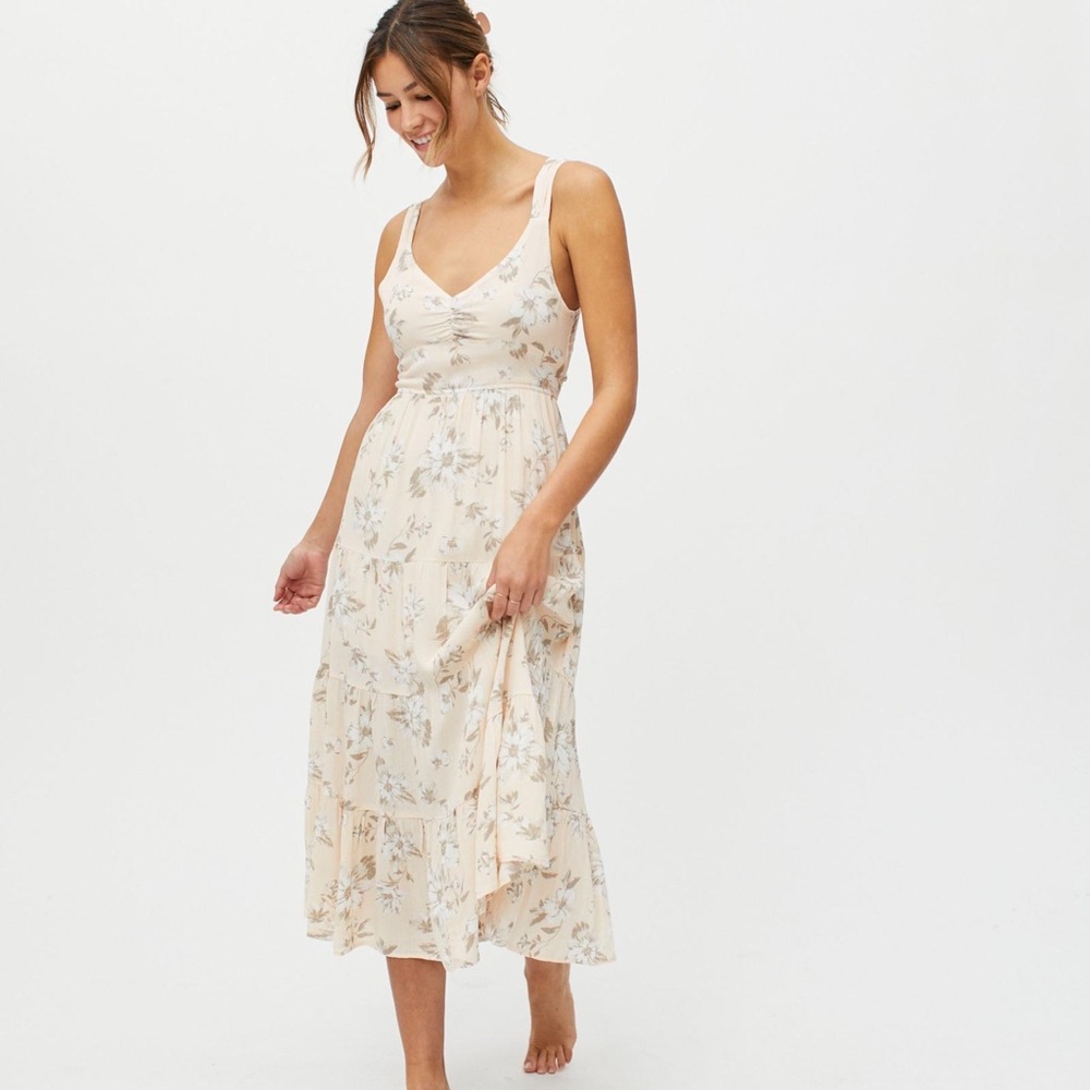 Urban Outfitters Dress Forum Printed Tie-Back Midi Dress